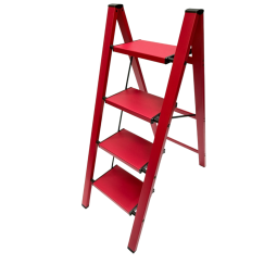 Escalera De Aluminio 4 Escalones Fucsia Barcol