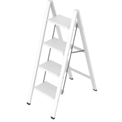 Escalera De Aluminio 4 Escalones Blanca Barcol