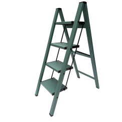 Escalera De Aluminio 4 Escalones Verde Barcol