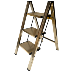 Escalera De Aluminio 3 Escalones Dorada Barcol