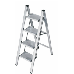 Escalera De Aluminio 4 Escalones Plata Barcol