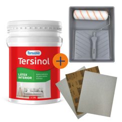 Combo 03 - Látex Interior Tersuave Tersinol 20 L + Set Rodillo (12mm), Bandeja Rollingdog + 3 Lijas Rapifix 120